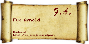 Fux Arnold névjegykártya
